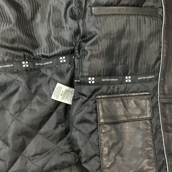 Boston Harbour | Men's Leather Jacket | Black - Picture 6 of 6